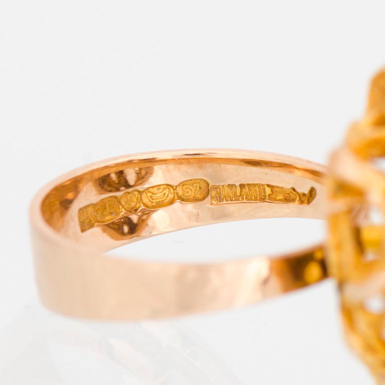 BJÖRN WECKSTRÖM, SORMUS, "Kioto", 14K kultaa. Lapponia 1971.