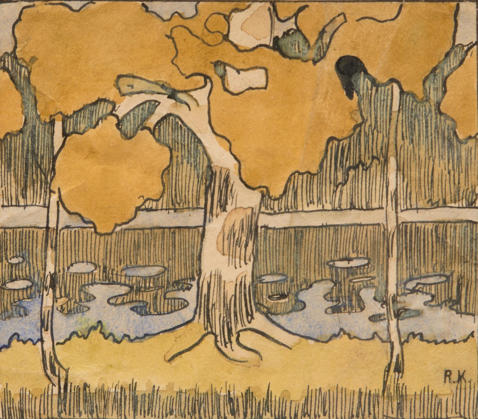 RUDOLF KOIVU, akvareller, 2 st, signerade, a tergo daterade 1910.