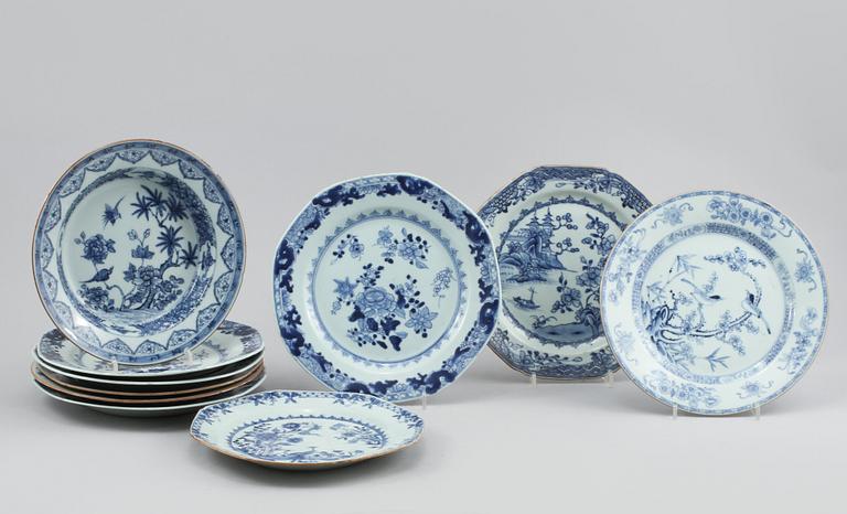 TALLRIKAR, 10 st, porslin, Kina, 1700-tal.