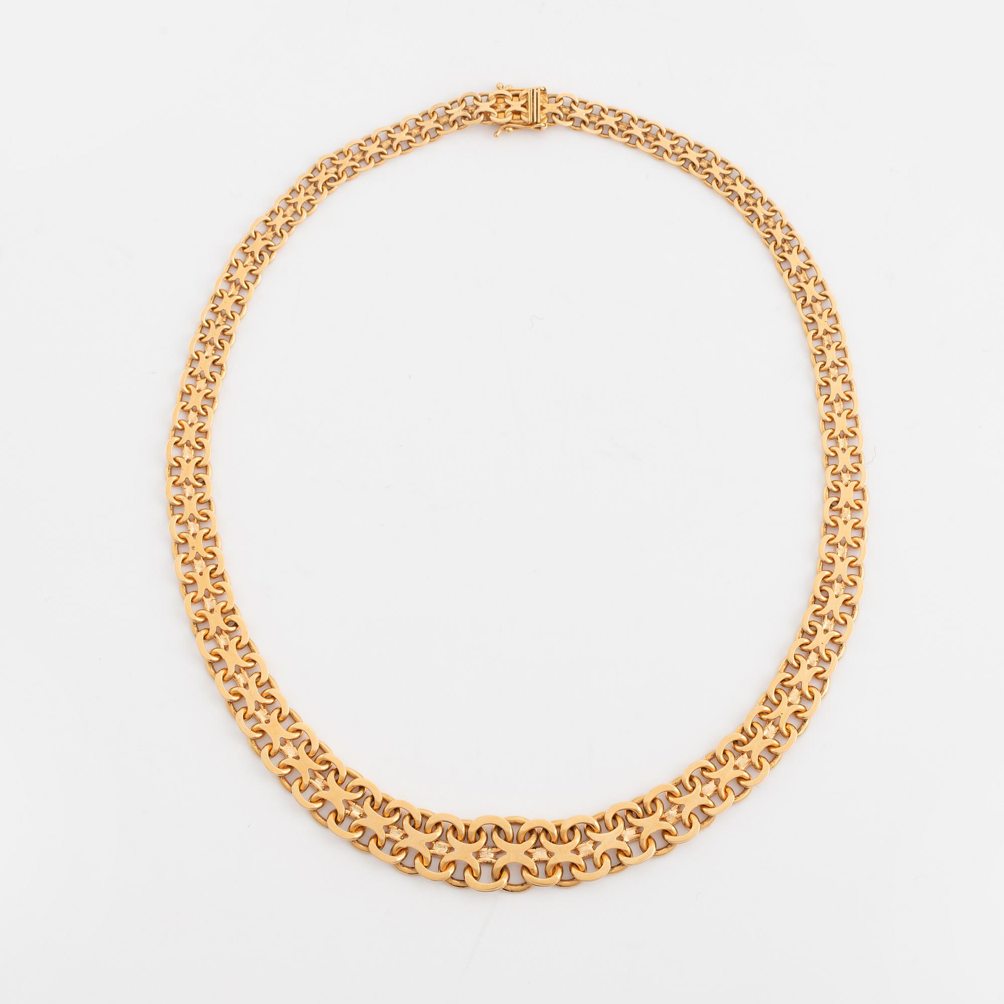 Collier, 18K guld, doserad x-länk.