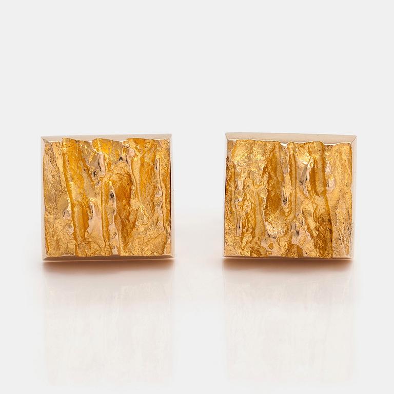 Björn Weckström, A pair of 14K gold cufflinks "Mountains". Lapponia 1973.