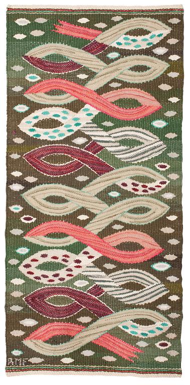 TEXTILE. "Bandet". Tapestry variation. 33 x 69,5 cm. Signed AMF.