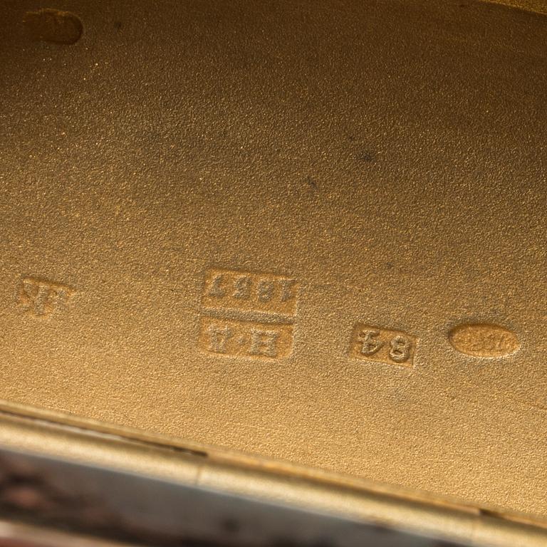 A Russian niello silver box mark of Moskow 1837 assay mark of Nikolaì Lukich weight ca 45 gr.Dubrovin, weight ca 44 gr.