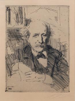 Anders Zorn, etsning, 1906, signerad.