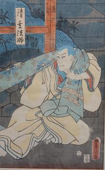 TOYOKUNI, UTAGAWA, hans efterföljare. Träsnitt, Japan.