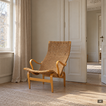 Bruno Mathsson, Armchair, 'Pernilla', Firma Karl Mahtsson, Värnamo, 1944.