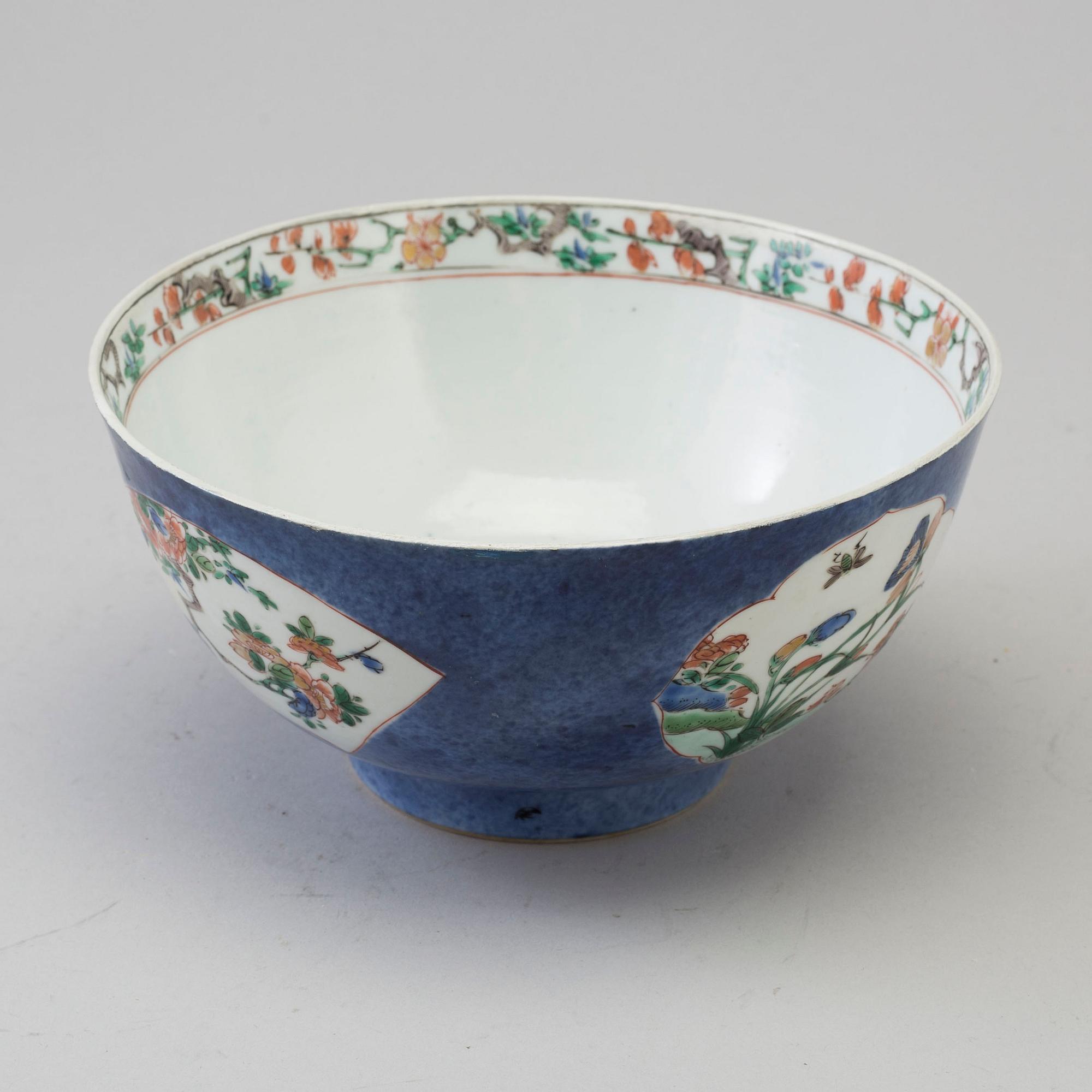 SKÅL, porslin. Kina, Qingdynastin, Kangxi (1664-1722).