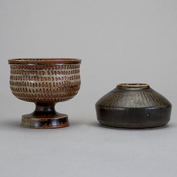 SKÅL, och VAS stengods, Stig Lindberg, Gustavsberg studio, 1965 och Carl Harry Stålhane, Rörstrand.