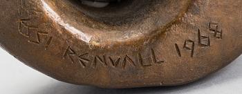 Essi Renvall, a bronze sculptue, signed and dated 1968.