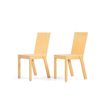 Åke Axelsson, a pair of 'Anselm' chairs, for Gärsnäs or Galleri Stolen, Sweden, post 1996.