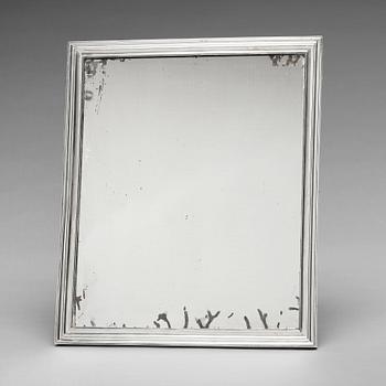 206. A Swedish 18th century silver table-mirror, mark of Johan Wihlem Zimmerman, Stockholm 1787.