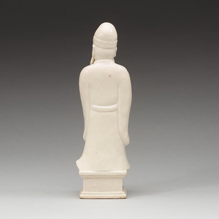 FIGURIN, blanc de chine. Qingdynastin, 1800-tal.