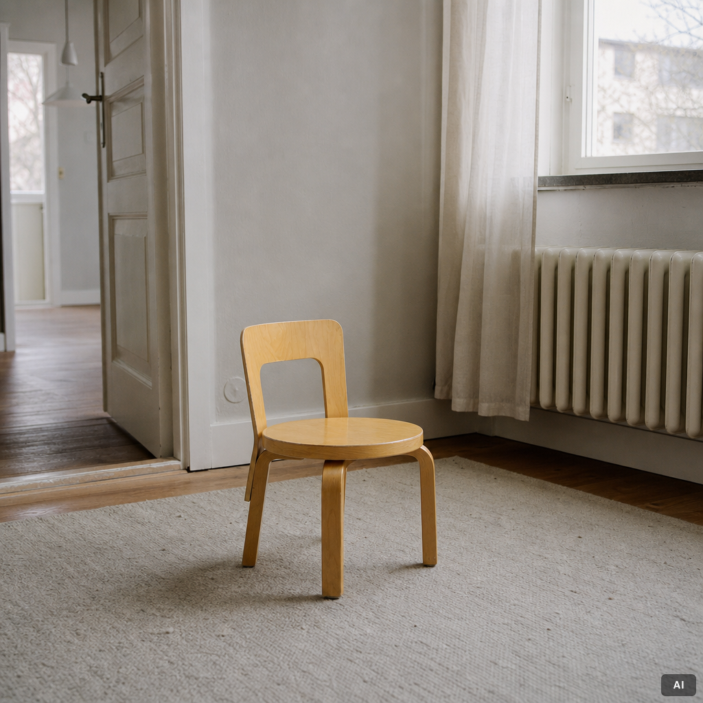 Alvar Aalto, children's chairs, 6 pcs, Artek, Finland.