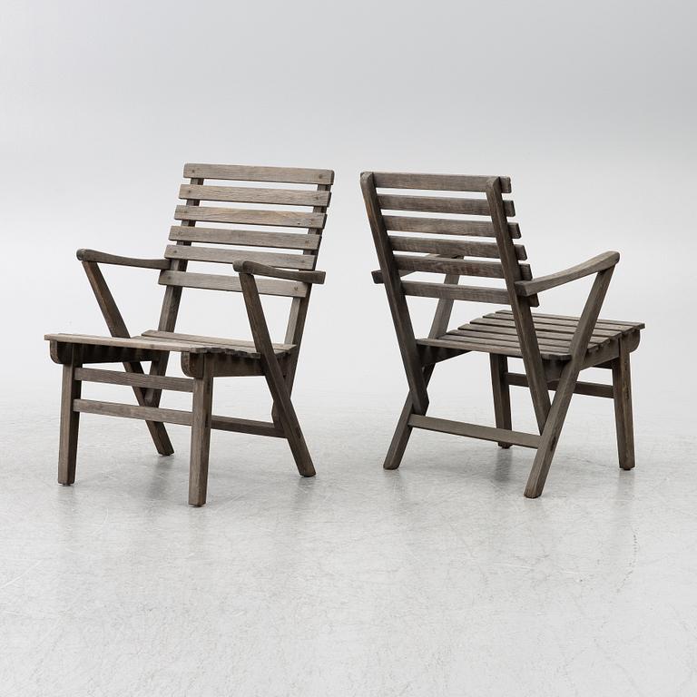 Carl Malmsten, Four 'Bergshamra' garden chairs.