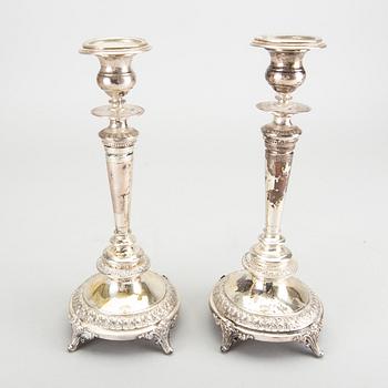 A pair of 19th century Swedish silver candlesticks Stockholm 1892.