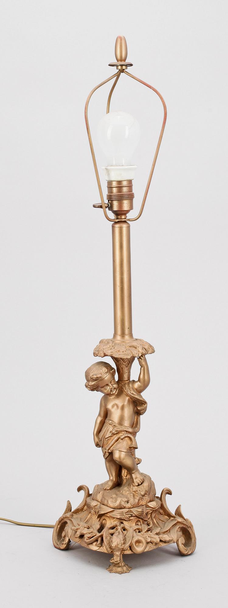 BORDSLAMPA, metall, rokokostil, omkring 1900.