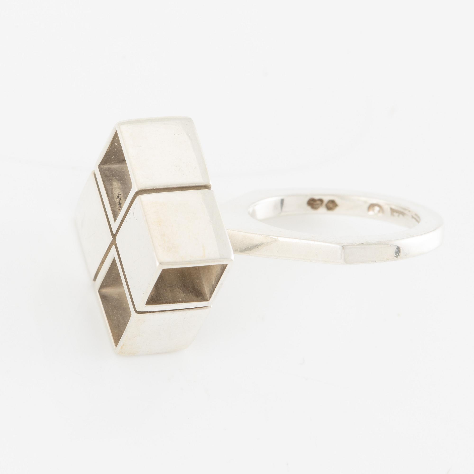 Ring, silver, design GK, Kaplan.