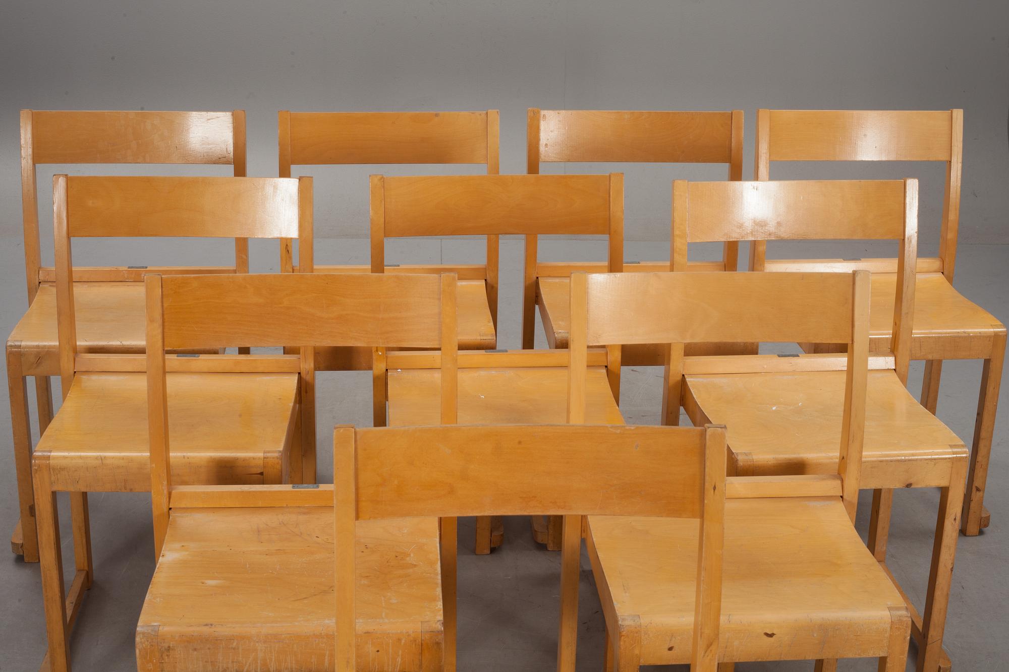 STOLAR, 10 st, design Sven Markelius. Brickmärkta O Jonssons Snickerifabrik, Arbrå.