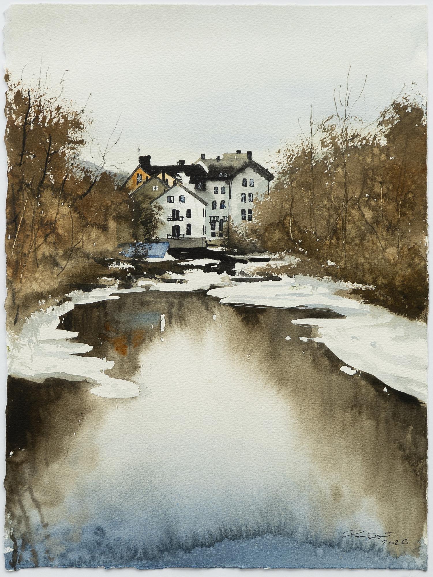 Peter Eugén, House by the lake and forest.