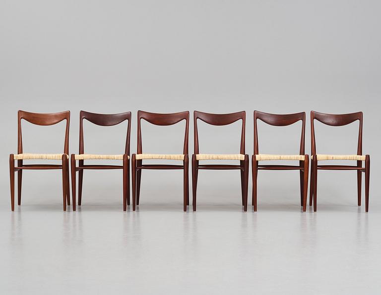 Adolf Relling Sigurd Resell, a set of six teak 'Bambi 61/2' chairs,  Gustav Bahus Eftf, Norway 1950s-60s.