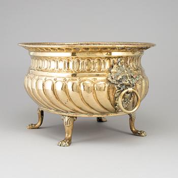A 19th century brass jardiniere.