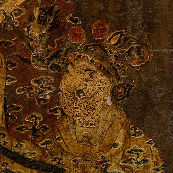 Tuntematon taiteilija, öljy levylle kiinnitetylle nahalle, Qing-dynastia (1644-1912).