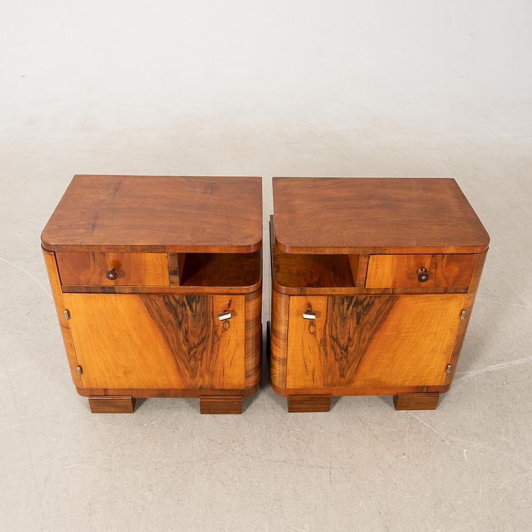 Nightstands, a pair, Art Deco, first half of the 20th century.