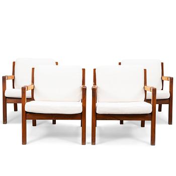 CARL GUSTAF HIORT AF ORNÄS, Two pairs of mid-20th-century 'Rialto' armchairs for  Puunveisto Oy - Träsnideri Ab.