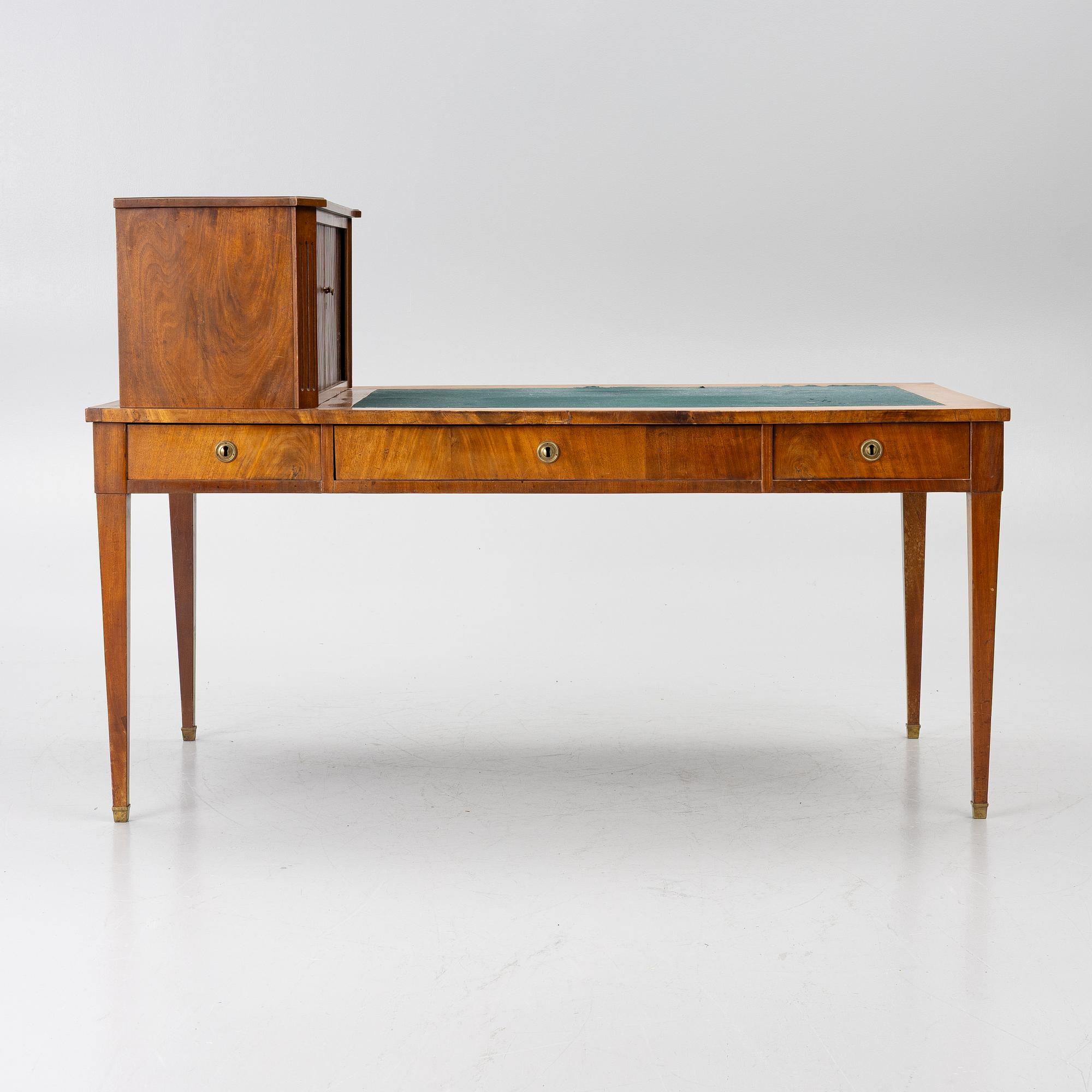 A Swedish Empire mahogany desk, first part 19th century.