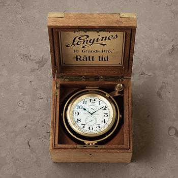 78. LONGINES, "Rätt Tid", Chronometer, bordsur, 154 x 153 x 105 mm,