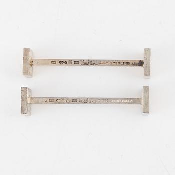 Wiwen Nilsson, smörtaxar, ett par, sterlingsilver, Lund, 1957.