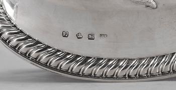 SKÅL, silver samt glas, Sheffield, England, Fenton Creswick & Co, 1775-76. Vikt ca 332 g.