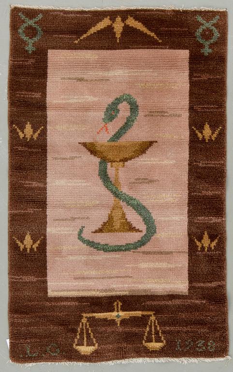 MATTA, flossa, signerad L G 1938. Ca 127x79 cm.