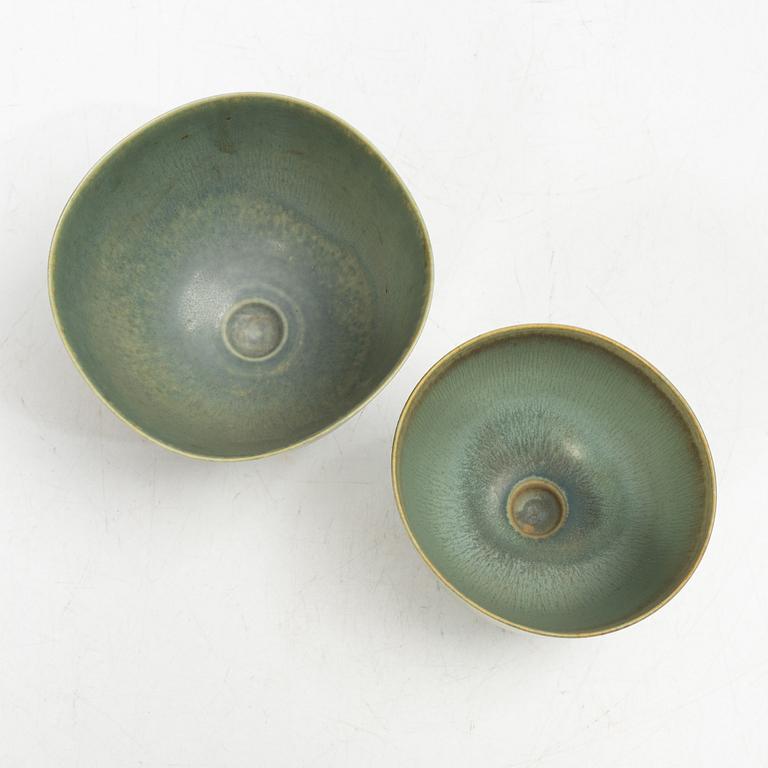 Berndt Friberg, two stoneware bowls, Gustavsberg Studio 1954 and 1957.