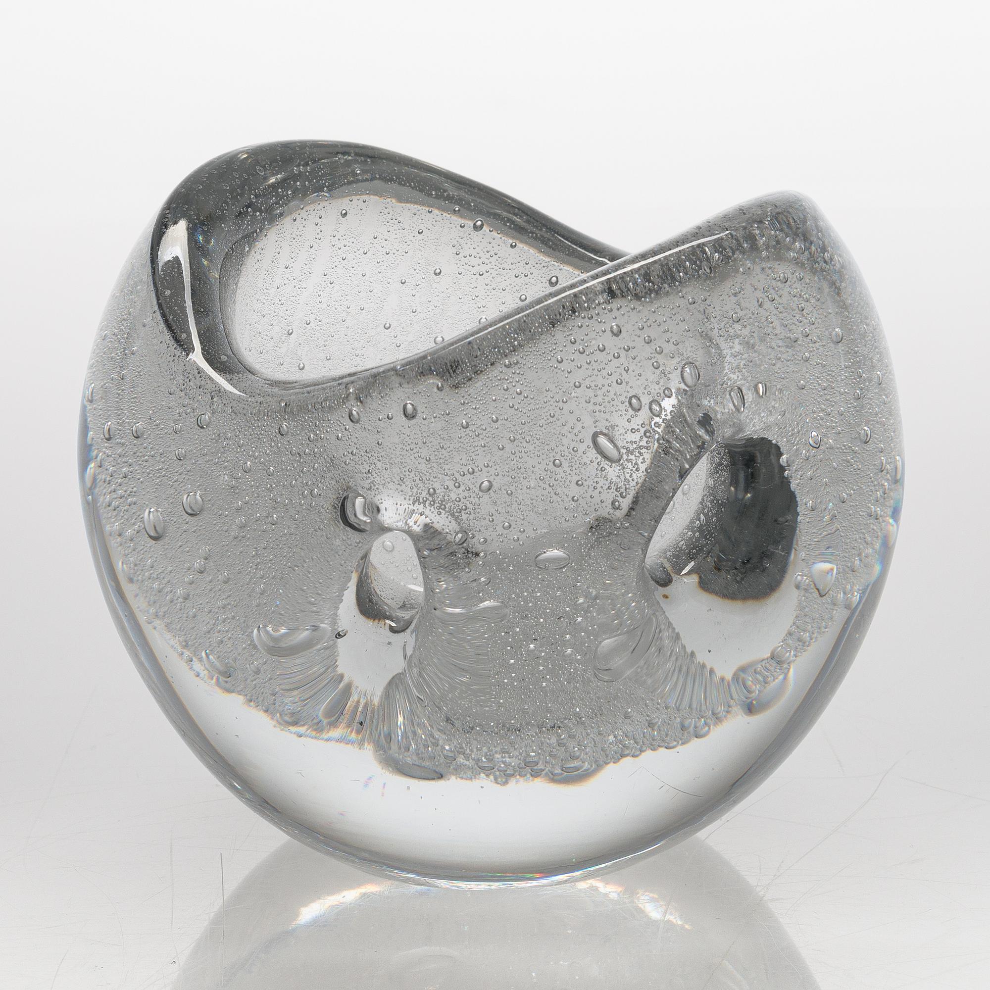 Timo Sarpaneva, skål, "Hiidenhelmi" (Jättens pärla), signerad Timo Sarpaneva Iittala -56.
