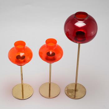 Three candle lanterns, designed by Hans-Agne Jakobsson for AB Hans-Agne Jakobsson, 1960/70s.