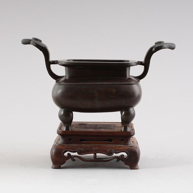 RÖKELSEKAR, brons, Kina, 1800-/1900-tal.
