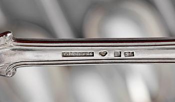 SKEDAR, 6 delar, silver, Carl August Löndberg, Västervik, 1872. Totalvikt 477 g.