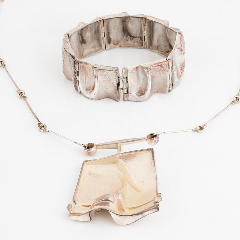 A silver necklace and bracelet, Lapponia and Sirokoru.