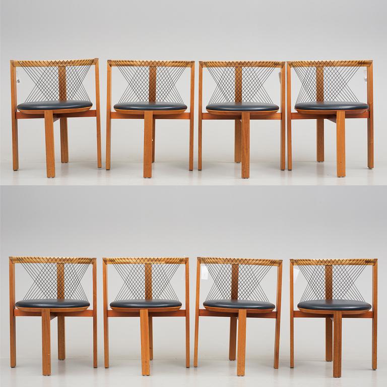 STOLAR 8 st, "String chair", Niels Jörgen Haugesen, Tranekaer Furniture, Danmark, 1995.