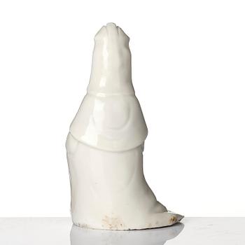 A blanc de chine figure of Guanyin, Qing dynasty,