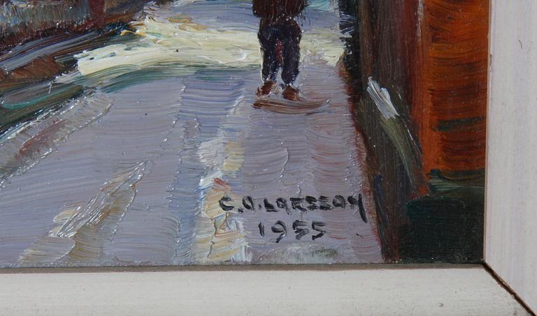 LARSSON, CARL OSKAR. Olja på pannå, sign o dat 1955.
Proveniens: Git Gay.