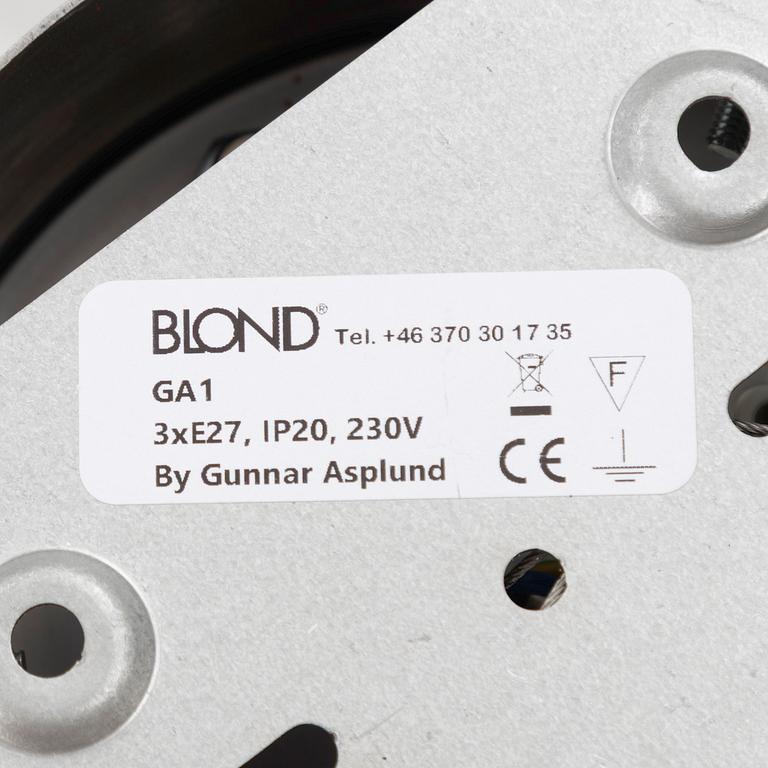 Gunnar Asplund, a 'GA1' ceiling lamp, Blond Belysning, Sweden, 2020's.