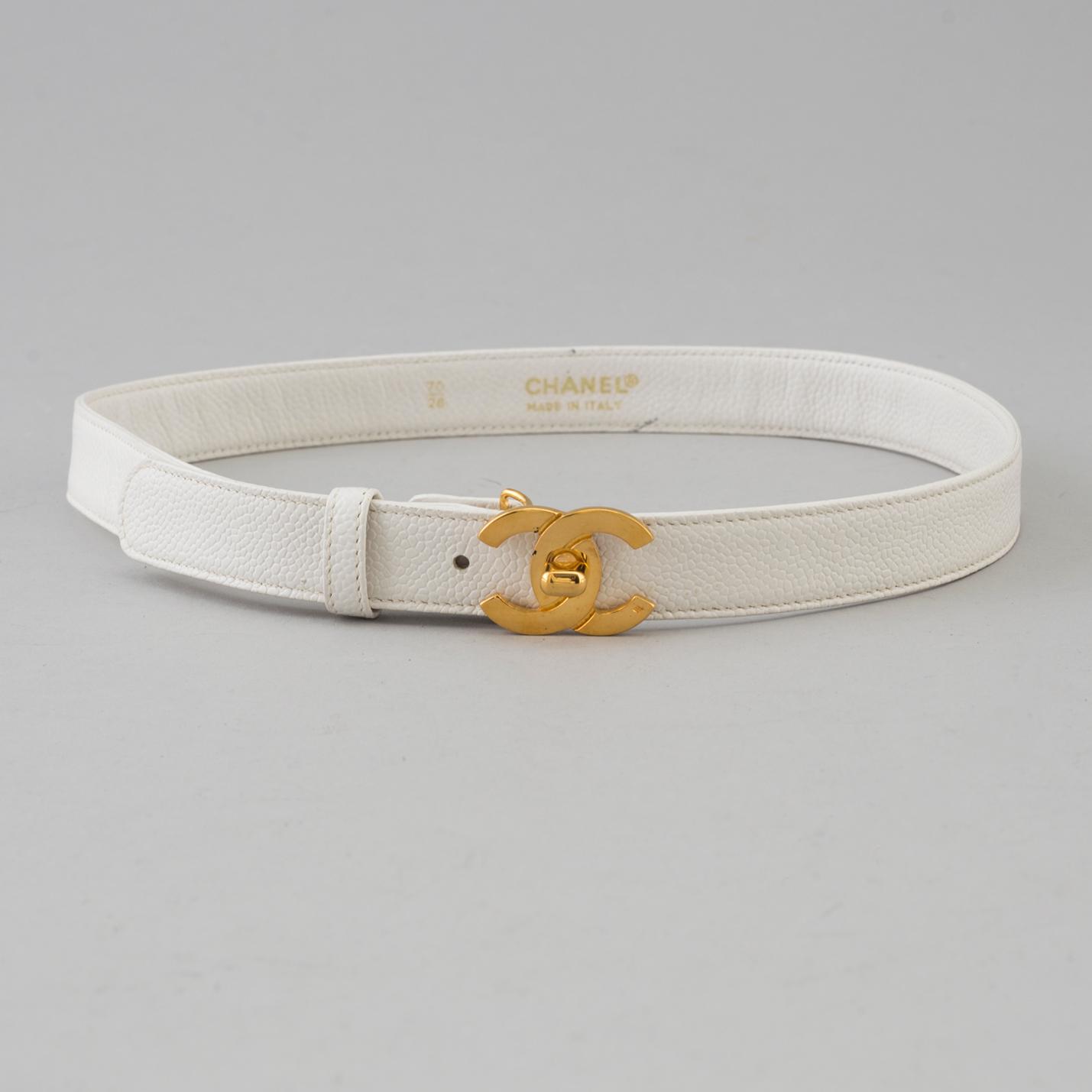 White chanel belt top