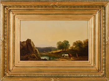 OKÄND KONSTNÄR, olja på duk, England, 1800-tal, otydligt sign.