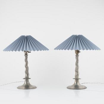 Harald Notini, a pair of table lamps, model "6891", Arvid Böhlmarks Lampfabrik, Sweden 1920s.