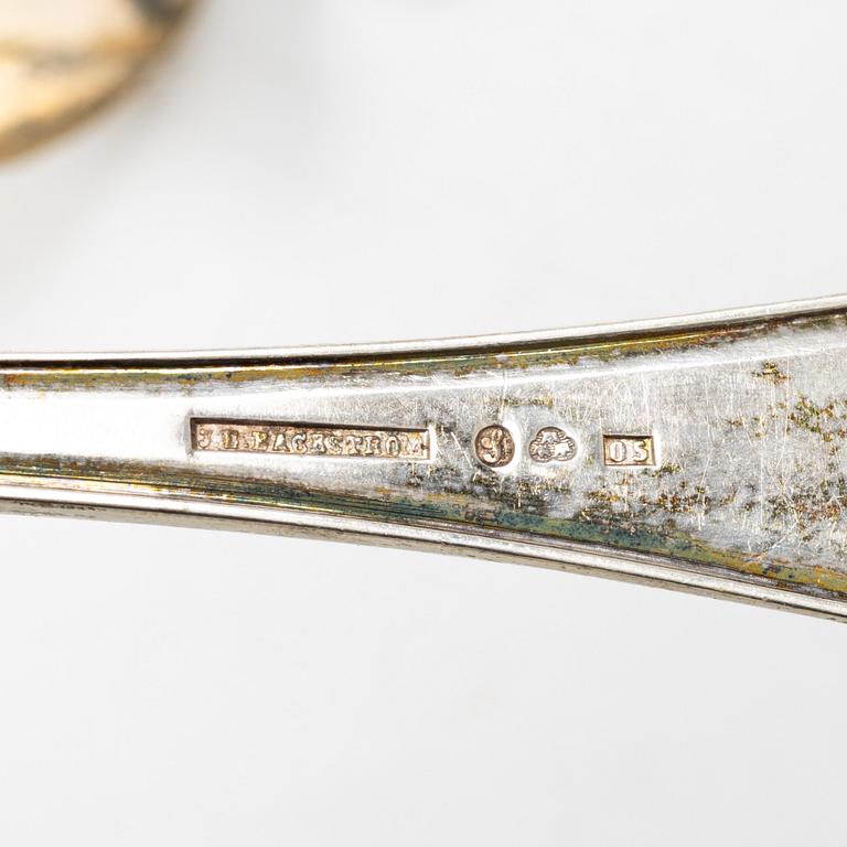 Sixteen silver spoons and seven teaspoons, Sweden, 19th and 20th century.