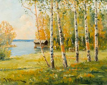 VICTOR NIKKANEN, oil on canvas, signed.