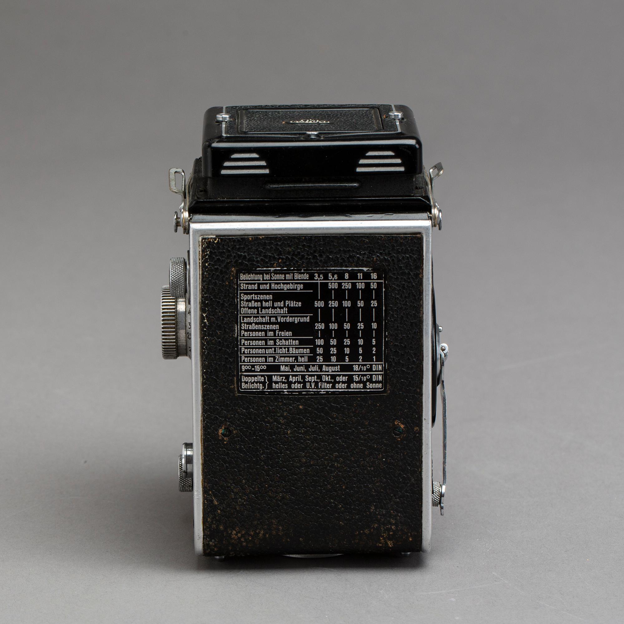 SPEGELREFLEXKAMERA, Rolleiflex compur rapid, nr 884758, Franke & Heidecke, Tyskland. 1900-talets mitt.