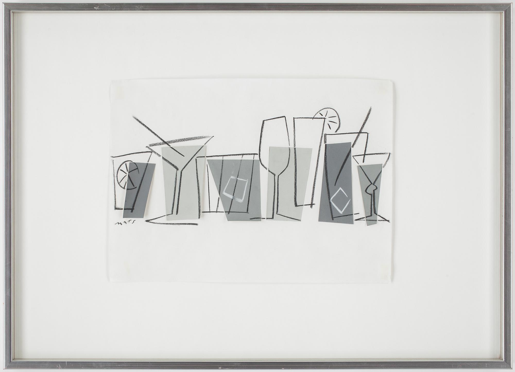 MATS GUSTAFSON, collage/blandteknik, signerad.